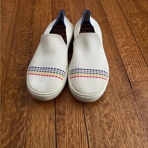 Rothy’s Kids White Rainbow Slip-On Sneakers size 4Y